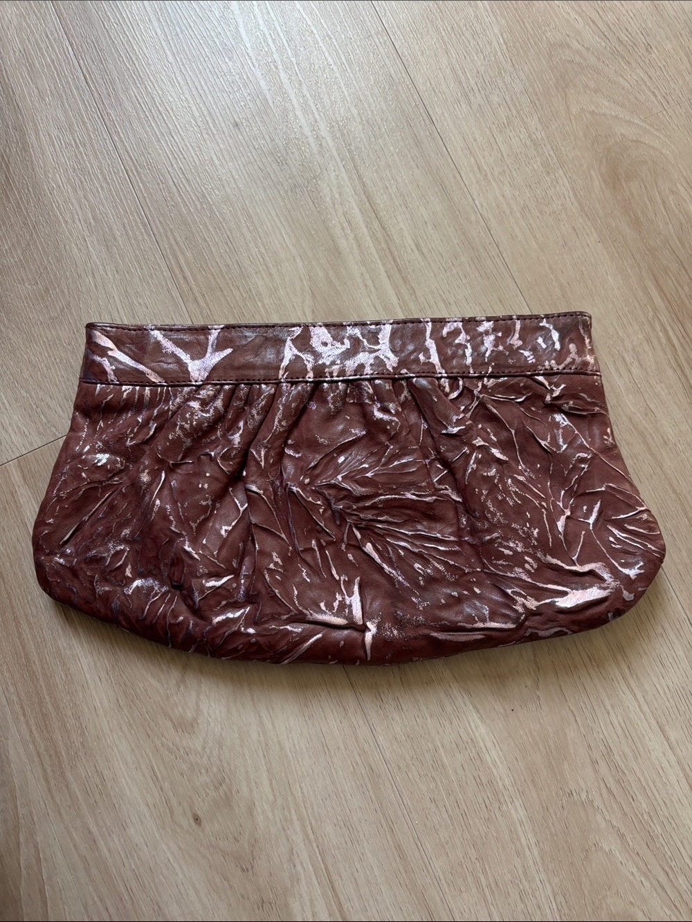 Charles David  Maroon and Pink Textured Clutch